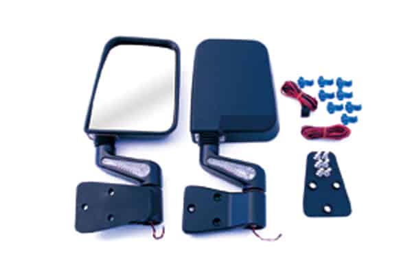 Καθρέπτες θερμαινόμενοι με LED μαύροι  Wrangler 87-02  μισές πόρτες (ζευγάρι)