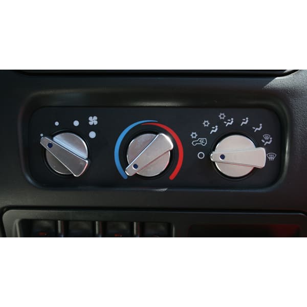 Κουμπί αλουμινίου Blue light A/C 99-06 Wrangler  set  3pcs