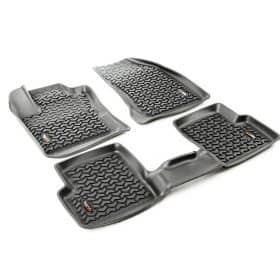 Set Πατάκια-Σκαφάκια από Λάστιχο Μαύρα για Jeep Renagade 15-17