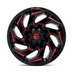 REACTION GLOSS BLACK MILLED W/ RED TINT Ζάντες Fuel Off-Road 20X10 6X135/5.5 106.1 NLQ - Image 2